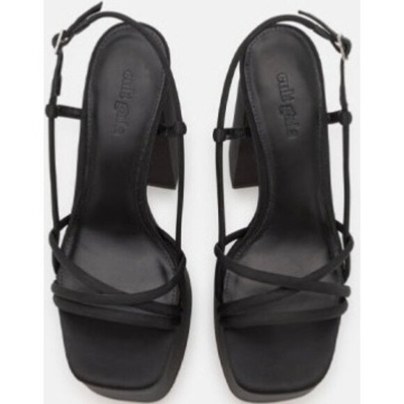 Cult Gaia Moriah Platform High Block Heel Sandal Black Size 7 New In Box - Picture 12 of 16
